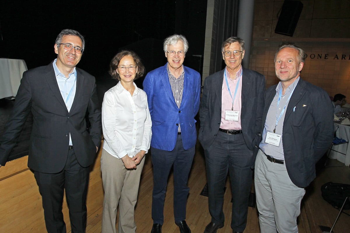 SIOE conference photo: Four presidents of SIOE together.