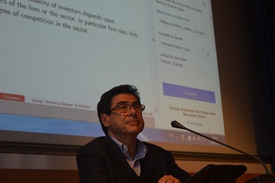 SIOE conference photo: Philippe Aghion at the SIOE conference.