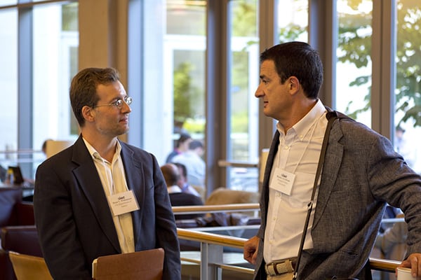 SIOE conference photo: Dean Williamson and Benito Arrunada at SIOE 2015.
