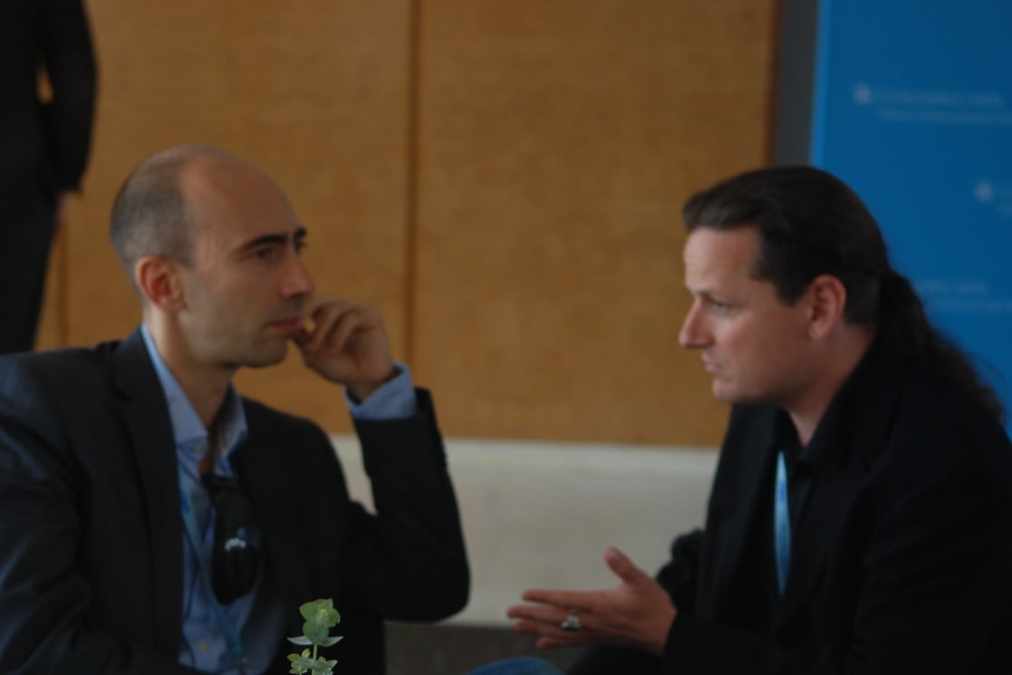 SIOE conference photo: Giorgio Zanarone and Jens Prüfer at SIOE 2017.